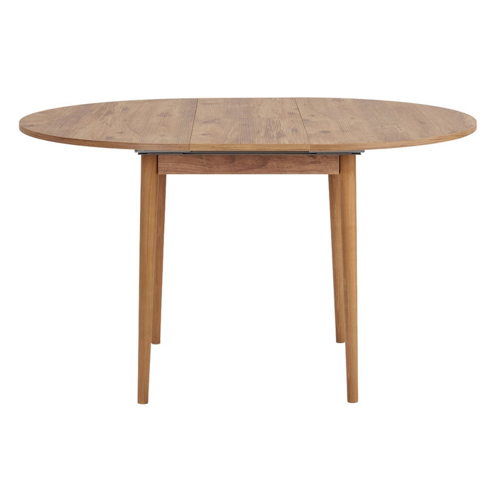 Hanah Home Mesa de Comedor Extensible en Pino Atlántico, 100x100 cm (extensible a 131 cm), Tablero de Melamina, Patas de Madera, Color Pino Atlántico